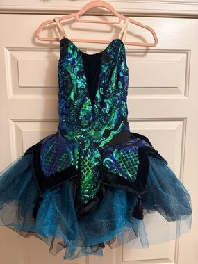 Revolution Teal & Black Sequin Tulle Dance Costume